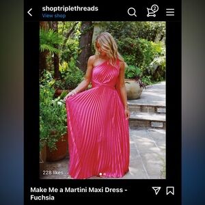 NWT Make me a martini maxi dress-fushia